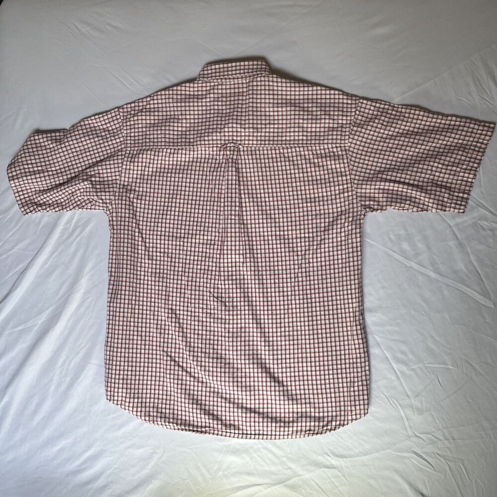 Columbia Shirt Men's Red Plaid Button Down Short Sleeve 100% Cotton Size L VTG - Picture 8 of 11